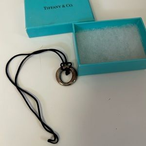 Tiffany & Co Silver Elsa Peretti Sevillana Black Silk Necklaces